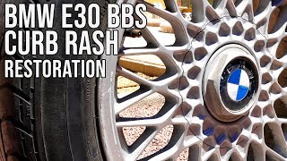 Heavily Curbed BMW E30 BBS Wheels  Full Restoration  BMW E30 325i Sport Restoration S2 E5 [upl. by Sophy]