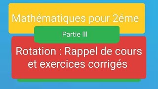 🖐2éme science et informatique Exercice N6 Ŕotation image dun segment [upl. by Andriana]