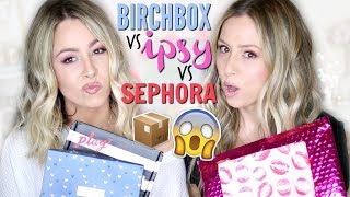 Unboxing BIRCHBOX vs IPSY vs SEPHORA  February 2019 [upl. by Ennyletak]