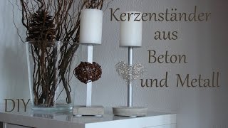 DIY  Kerzenständer aus Beton und Metall  Muttertagsgeschenk  Just Deko [upl. by Potts865]