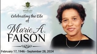 Celebrating the Life of Miss Marie A Faison [upl. by Rachaba]