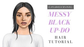 MESSY UPDO  Stardoll Hair Wig Tutorial  LanaDelChanel [upl. by Hairakcaz]