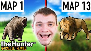 I Hunted an Animal on EVERY SINGLE MAP in Hunter Call of the Wild [upl. by Yannodrahc]