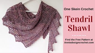 Crochet One Skein Shawl  Tendril [upl. by Raff827]