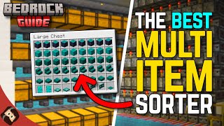 AUTO MultiItem Sorter Storage System  Minecraft Bedrock Guide S3 EP43  Lets Play Survival Guide [upl. by Clarinda]