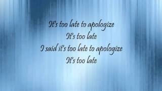 Too Late To Apologize A Declaration Lyrics [upl. by Kelwin965]