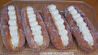 CREAM DOUGHNUTS RECIPE  HOMEMADE CREAM DOUGHNUTS [upl. by Aicyle691]