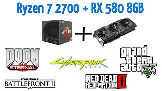 МОЙ ПК Ryzen 7 2700  RX 580 8GB  тесты [upl. by Huberty]