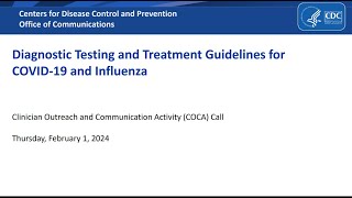 Diagnostic Testing and Treatment Guidelines for COVID19 and Influenza [upl. by Carole]