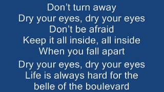 Belle of the Boulevard  Dashboard Confessional Lyrics [upl. by Ymorej]