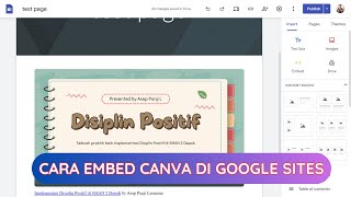 CARA EMBED CANVA DI GOOGLE SITES [upl. by Notsniw471]