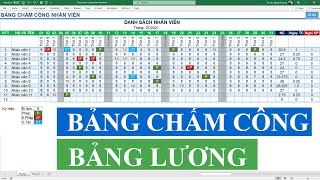 Hướng dẫn tạo Bảng Chấm Công và Bảng Lương nhân viên trên Excel tính thời gian tăng ca [upl. by Notserc560]