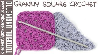 Mattonella Granny Square Classica  Tutorial Uncinetto sub Eng y Esp [upl. by Elayne]