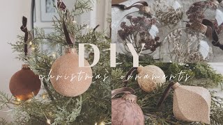 DIY Christmas Ornaments  Velvet Ornaments  Arhaus Dupe  Budget Friendly amp Easy  Neutral [upl. by Lecroy426]