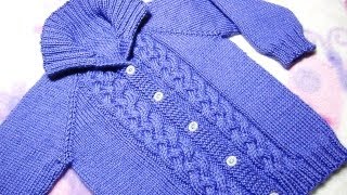 How to Knit a Seamless Braided Cable Baby Sweater Part 3 [upl. by Klenk]