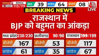 Rajasthan Election Result LIVE Updates राजस्थान में BJP को बहुमत का आंकड़ा  Aaj Tak LIVE [upl. by Knutson998]