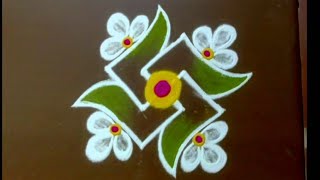 2 Mini Rangoli designs 🌺 533 amp 422 dots Small Muggulu 🌺 Sukravaram Traditional kolangal [upl. by Tamra]