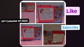 How to make a calendar at home  DIY Calendar of 2024 Paper Easy Craft diy like subscribe [upl. by Mcclenaghan]