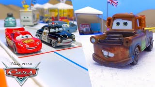 Lightning McQueen and Mater Challenge Racers at Salt Flats  Pixar Cars [upl. by Eadnus]