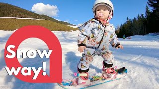 Trio of kids are super talented at SNOWBOARDING  SWNS [upl. by Delmar]