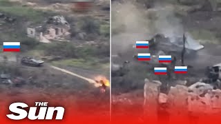 Advancing Russian assault vehicle repelled by Ukrainian Lyut Assault Brigade [upl. by Arayc655]