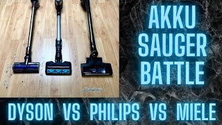 Staubsauger Test Vergleich  Dyson V8 vs Miele Triflex HX1 vs Philips XC814701 [upl. by Tricia76]