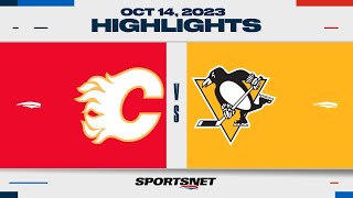 NHL Highlights  Flames vs Penguins  October 14 2023 [upl. by Reiniar]