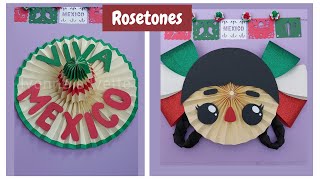 Rosetones para fiestas Patrias  Sombrero Mexicano y Muñequita Lele [upl. by Kerrill]