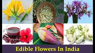 Edible flowers of IndiaEdible flowers with names uses and states [upl. by Crescen681]