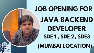 JOB OPENING FOR JAVA BACKEND DEVELOPER FOR MUMBAI LOCATION [upl. by Liberati]