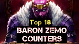 Top 18 Counters of Baron Zemo in MCOC  Best Barom Zemo Counters  Marvel Contest of Champions [upl. by Ardra]