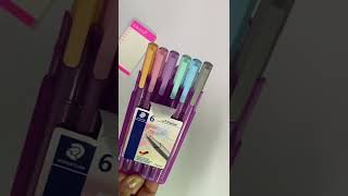 Pentest Triplus Fineliner da Staedtler PASTEL 03mm com estojo lilás lindo 💜 [upl. by Angle]