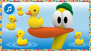 🦆 MÚSICA INFANTIL do POCOYO  5 Patinhos  Karaoke e desenhos animados para Crianças [upl. by Lledraw]