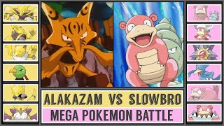 MEGA ALAKAZAM vs MEGA SLOWBRO  Mega Pokémon Battle [upl. by Soalokcin]