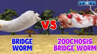 Bridge Worm vs Zoochosis Bridge Worm  Horror vs Zoochosis Horror S1E8  SPORE [upl. by Tiffa830]