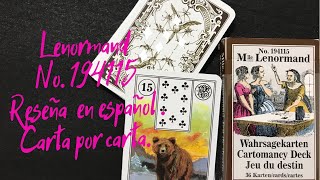 Lenormand No 194115 Piatnik Reseña en español Carta por carta [upl. by Sedgewake]