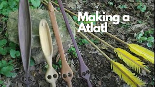 Throwing and carving and primitive spear throweratlatl by hand [upl. by Frierson]