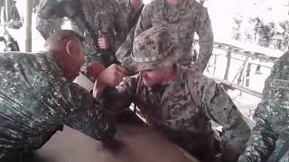 Phil Marines vs US Marines Arm Wresting Challenge 🇵🇭💪🏻🇺🇸 [upl. by Arundell]