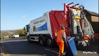 Waverley borough council Biffa mercedes Olympus econic emptying blue recycling bins [upl. by Parris315]