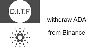 Withdraw ADA from Binance to Daedalus  Cardano [upl. by Icnan38]