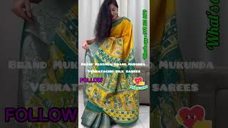 🌷Beautiful venkatagiri silk sarees🌷zari weaving checks 2sides zari borders kalamkari design pallu🌷 [upl. by Malory]