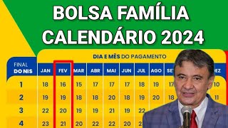 CALENDÁRIO COMPLETO BOLSA FAMÍLIA 2024 PUBLICADO CALENDÁRIO DE FEVEREIRO DE 2024 BOLSA FAMÍLIA [upl. by Orfield]