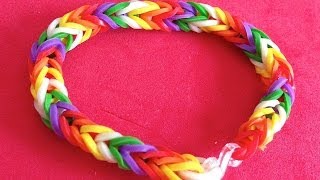 Cómo hacer pulsera de gomitas o ligas Easy Raimbow loom fishtail [upl. by Renaldo]