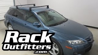 Mazda 6 Wagon with Yakima Q Tower Base Roof Rack Crossbars [upl. by Neerod1]