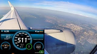 Takeoff from Kiev Ukraine Altitude and Speed Recording Airbus A320 [upl. by Sorodoeht]