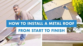 How to Install a Standing Seam Metal Roof from Start to Finish [upl. by Yenttirb570]