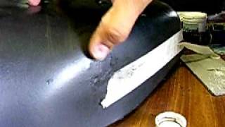 MOTORCYCLE VINYL SEAT REPAIR PART 2 [upl. by Thorlie]