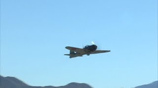 Japanese Zero A6M5 Takeoff from Palm Springs  Rare Sound [upl. by Alisen600]