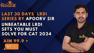 30 days 30 LRDI sets by Apoorv sir  CAT 2024  LRDI  Day  3 [upl. by Nohpets741]