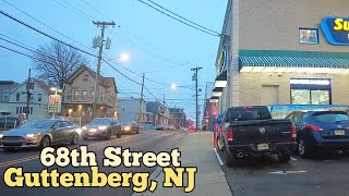 Walking on 68th Street in Guttenberg New Jersey USA  J F Kennedy Blvd to JFK Blvd East [upl. by Eyot205]